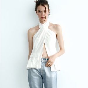 Zara open back halter top
